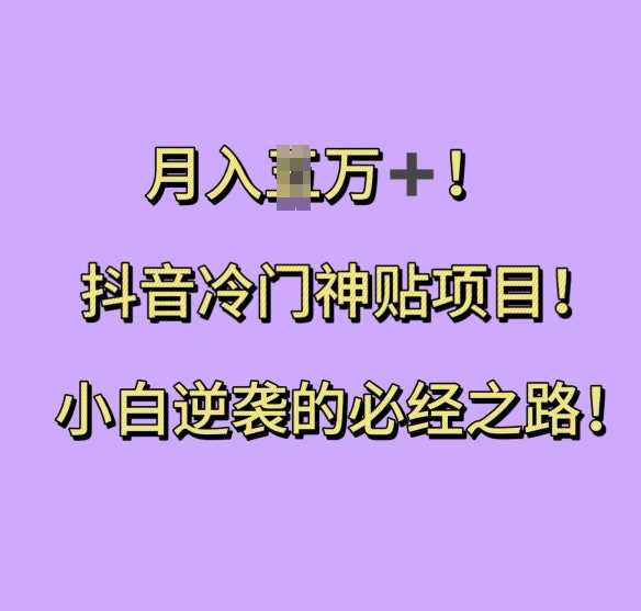 抖音冷门神贴项目，小白逆袭的必经之路，月入过W【揭秘】好项目网-专注分享网络创业项目落地实操课程 – 全网首发_高质量创业项目输出好项目网